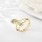 Brass Micro Pave Cubic Zirconia Finger Rings, Cadmium Free & Nickel Free & Lead Free, for Women, Letter L, US Size 3(14mm)