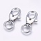 Alloy Keychain, with Lobster Claw Clasps, Platinum, 50x23mm