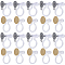 20Pcs 2 Styles 304 Stainless Steel & Plastic Clip-on Earring Findings, with Loops, Golden & Stainless Steel Color, 9x12x5~6mm, Hole: 1mm, 10Pcs/style