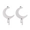 304 Stainless Steel Pendants, Moon Charm, Anti-Tarnish, Stainless Steel Color, 33.5x29x1.5mm, Hole: 1.6mm