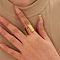 Stainless Steel Cuff Rings for Women, Real 18K Gold Plated