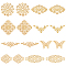 SUNNYCLUE 1 Box 80Pcs 8 Styles Gold Filigree Connectors Metal Filigree Pieces Iron Flower Embellishments Hollow Charm for Jewellery Making Charms Begginners Adult DIY Craft Home Decoration Accessories