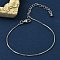 Rack Plating Brass Box Chain Bracelets for Women, Cadmium Free & Lead Free, 901 Stainless Steel Clasp, Long-Lasting Plated, Platinum, 6-3/4 inch(17cm)