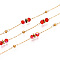 Handmade Glass Round Link Chains, with 304 Stainless Steel, for Necklaces Bracelets Making, Ion Plating(IP), Soldered, with Spool, Real 18K Gold Plated, Real 18K Gold Plated, 3.4~3.8x3mm