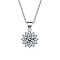 Anti-Tarnish Rhodium Plated 925 Sterling Silver Micro Pave Clear Cubic Zirconia Pendants, Flower Charms with Crystal Moissanite Rhinestone, Platinum, 18.9x11.6x6.8mm, Hole: 4.8x3.7mm