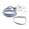 Unisex Adjustable Braided Bead Bracelets, with Stainless Steel Beads, Gray, 1-7/8 inch~3 inch(4.7~7.5cm)