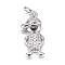 Brass Micro Pave Cubic Zirconia Pendants, Boy, Platinum, 17.5x8x2mm, Hole: 3mm