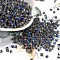 Glass Seed Beads, Frosted, Two Tone, Round, Gray, 3x2mm, Hole: 1.2mm