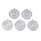 Non-Tarnish 201 Stainless Steel Pendants, Flat Round with Vortex, Stainless Steel Color, 30x27x1.5mm, Hole: 2mm