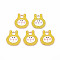 Alloy Enamel Pendants, Cadmium Free & Nickel Free & Lead Free, Light Gold, Rabbit, Yellow, 18x16.5x1.5mm, Hole: 3mm