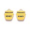 Alloy Enamel Pendants, Golden, Gold, Honey Jar, 18x14x1mm, Hole: 1.6~1.8mm