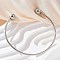 304 Stainless Steel European Style Torque Bangles Making, Cuff Bangles, End with Soldered Round Beads, Stainless Steel Color, Inner Diameter: 2-3/8x2 inch(6.1x5.1cm)