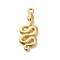 Ion Plating(IP) 304 Stainless Steel Pendants, Snake Charm, Real 18K Gold Plated, 29x13.5x2.8mm, Hole: 2mm