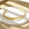 304 Stainless Steel Cuff Bangles, with Cubic Zirconia, Real 18K Gold Plated, Mixed Shapes, Inner Diameter: 2x2-3/8 inch(5x6cm)