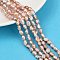 Natural Cultured Freshwater Pearl Beads Strands, Two Sides Polished, Grade 2A, Rosy Brown, 5~6mm, Hole: 0.6mm, about 45~46pcs/strand, 13.23~13.50''(33.6~34.3cm)