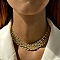 Alloy Mesh Chain Choker Necklaces for Women, Golden, 14.96 inch(38cm)