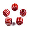 Handmade Lampwork Beads Strands, Column, Dark Red, 5.5~7.5x4.5~6mm, Hole: 1.4mm, about 70~72pcs/strand, 15.75 inch~15.94 inch(40~40.5cm)