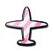 Opaque Acrylic Cabochons, Plane, Stripe Pattern, Hot Pink, 28.5x30x1.7mm