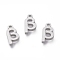 Tarnish Resistant 304 Stainless Steel Pendants, Matte Style, Greek Alphabet, Stainless Steel Color, Letter.B, 12x6x1.5mm, Hole: 1.5mm