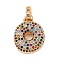 Brass Micro Pave Cubic Zirconia Pendants, Nickel Free, Real 18K Gold Plated, Colorful, Letter O, 18.5~24x12.5~25.5x5~5.5mm, Hole: 5x3mm