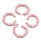 Polymer Clay Twist Rope Open Ring, for DIY Jewelry Making, Pink, 41~43x37~40x6.5~7.5mm