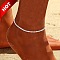 Alloy Chain Anklets for Women, Silver, 8-1/4 inch(210mm)
