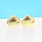 Brass Stud Earrings, Long-Lasting Plated, Lead Free & Cadmium Free, Shell Shape, 8x9mm