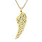 201 Stainless Steel Pendants Necklaces, with Cable Chains and Lobster Claw Clasps, Wing, Golden, 17.71 inch(45cm), 1.5mm