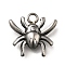 Retro 304 Stainless Steel Charms, Spider Charms, Antique Silver, 11.5x12x2mm, Hole: 1.6mm