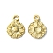304 Stainless Steel Charms, Daisy Charms, Real 14K Gold Plated, 13x9.5x1.3mm, Hole: 1.6mm