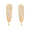 Rack Plating Brass Cubic Zirconia Hoop Earring Findings, Cadmium Free & Lead Free, Long-Lasting Plated, Real 18K Gold Plated, 14x4.5mm, Hole: 1.5mm, Pin: 9x1mm
