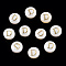 Natural Freshwater Shell Beads, with Golden Plated Brass Etched Metal Embellishments, Flat Round with Letter, Letter D, 7.5~8x4~5mm, Hole: 0.8mm