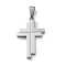 304 Stainless Steel Pendants, Cross, Stainless Steel Color, 37.5x23x3mm, Hole: 4.5x9mm