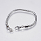Tarnish Resistant 304 Stainless Steel Round Snake Chain Bracelet Making, with Lobster Claw Clasps, Stainless Steel Color, 6-1/2 inch(16.5cm), 3mm, Hole: 4mm