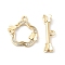 Brass Micro Pave Clear Cubic Zirconia Toggle Clasps, Cadmium Free & Nickel Free & Lead Free, Flower with Butterfly, Real 18K Gold Plated, Flower: 16x15.5x2.5mm, Hole: 1.4mm, Bar: 19x6x3mm, Hole: 1.4mm