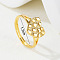 Adjustable Brass Finger Rings for Women, Cadmium Free & Nickel Free & Lead Free, Heart, Golden, Inner Diameter: 17mm