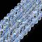 Electroplate Glass Beads Strands, Imitation Jade Beads, Half Plated, Rainbow Plated, Faceted, Rondelle, Clear, 4x3mm, Hole: 0.4mm, about 110~115pcs/strand, 39~40cm