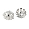 Brass Bead Caps, Flower, Platinum, 13x5.5mm, Hole: 2mm