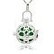 Silver Color Plated Brass Hollow Round Cage Pendants, with No Hole Spray Painted Brass Round Ball Beads, Green, 36x25x21mm, Hole: 3x8mm