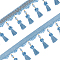 4M Curtain Polyester Tassel Fringe Trim, Blue, 5-1/4 inch(132mm)