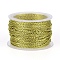 Nylon Metallic Cords, Yellow, 1mm, about 20m/Roll