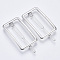 Alloy Hollow Geometric Hair Pin, Ponytail Holder Statement, Hair Accessories for Women, Cadmium Free & Lead Free, Rectangle, Platinum, 51x29mm, Clip: 66mm long