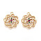 Brass Micro Pave Cubic Zirconia Pendants, Star & Loop Charms, Long-Lasting Plated, Nickel Free, Colorful, 20.5x18x2.5mm, Hole: 1.6mm
