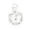 925 Sterling Silver Micro Pave Clear Cubic Zirconia Star Ring Charms, with Jump Ring and 925 Stamp, Silver, 14x11x2.5mm, Hole: 3.5mm