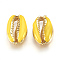 Alloy Beads, with Enamel, Shell, Real 18K Gold Plated, Gold, 19~20x12~12.5x6mm