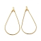 Brass Pendant, Teardrop, Real 18K Gold Plated, 47x23x0.7mm, Hole: 1mm