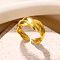 Simple Style 304 Stainless Steel Cuff Rings, for Women, Golden, Inner Diameter: 18mm