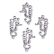 Tarnish Resistant 201 Stainless Steel Links connectors, Laser Cut, Sea Horse, Stainless Steel Color, 20.5x11x1mm, Hole: 1.4mm
