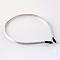Hair Accessories Iron Hair Bands, with Grosgrain Ribbon, White, 126.5mm