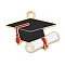 School Supplies Alloy Enamel Pandants, Golden, Bachelor's Hat, 23.5x28.5x1mm, Hole: 3mm